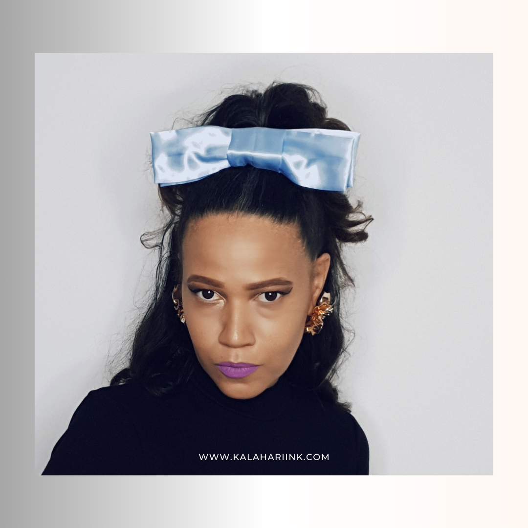 The Runway Bow - BLUE SATIN