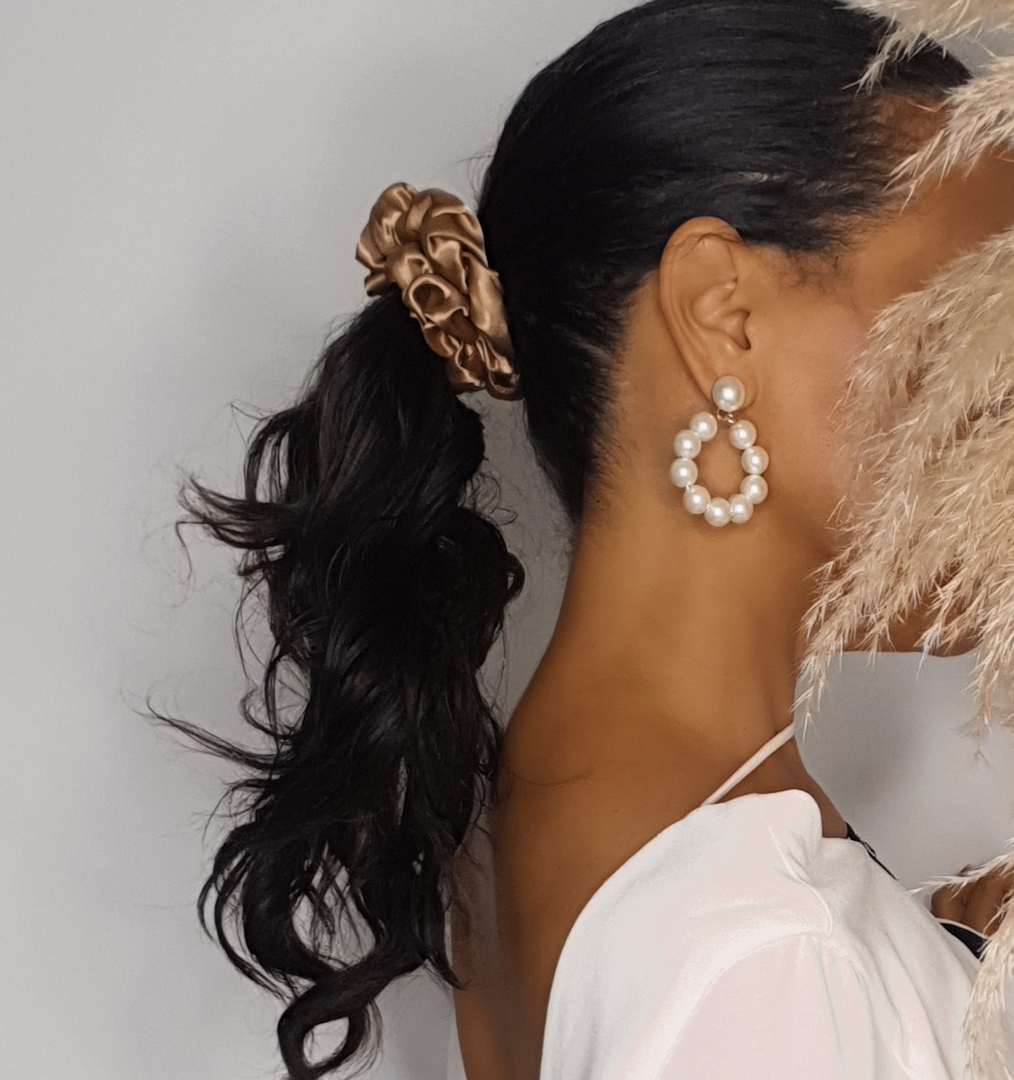 Silky Satin Mini Scrunchie Set - GOLD