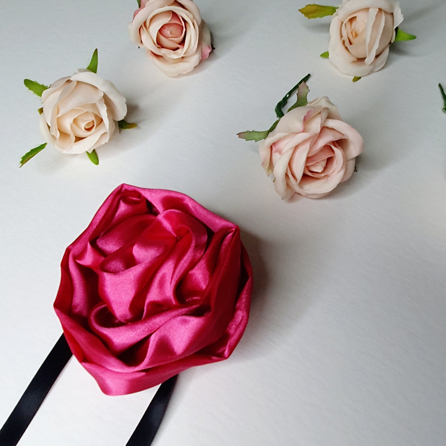 Pink Bloom Rosette Choker