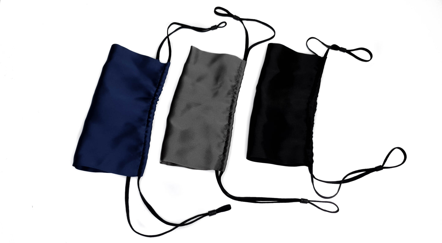 Pure Silk Face Mask - NAVY